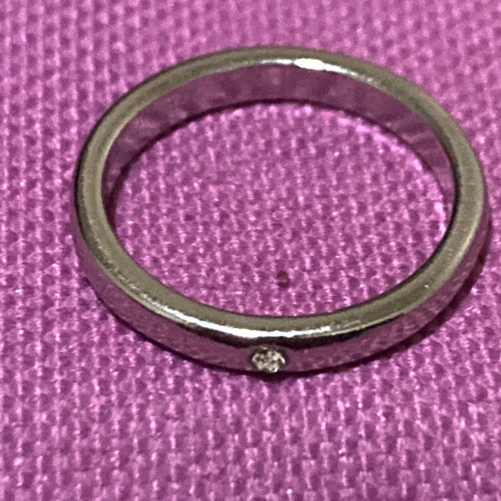 Silver plated rhinestone ring, like new condition